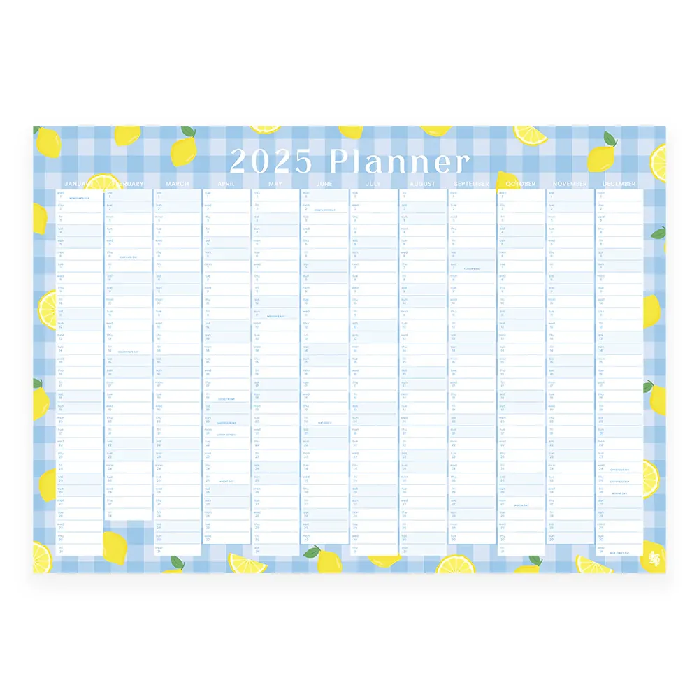 2025 Wall Planner - Picnic Lemons