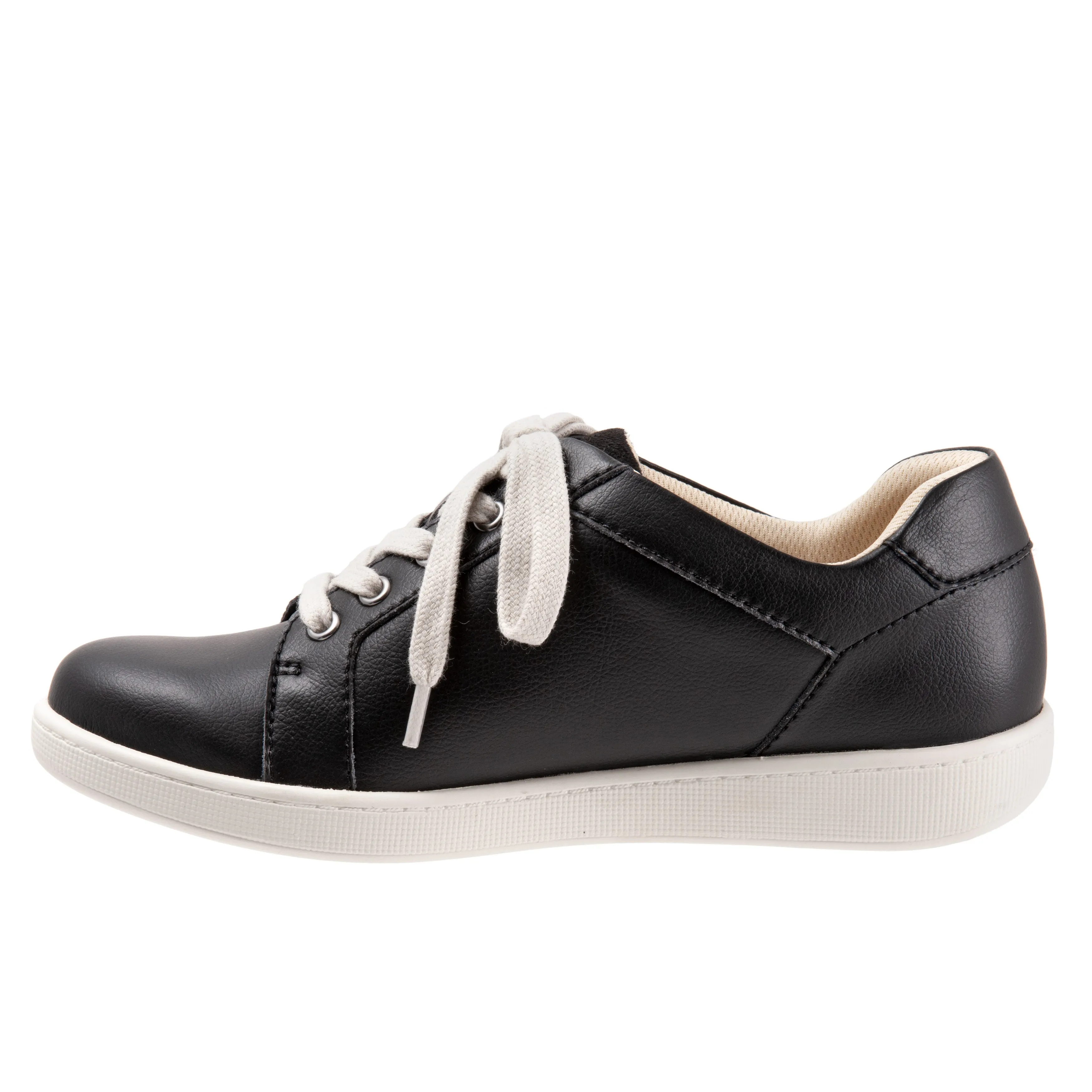 Adore Black Leather Lace-up Casuals