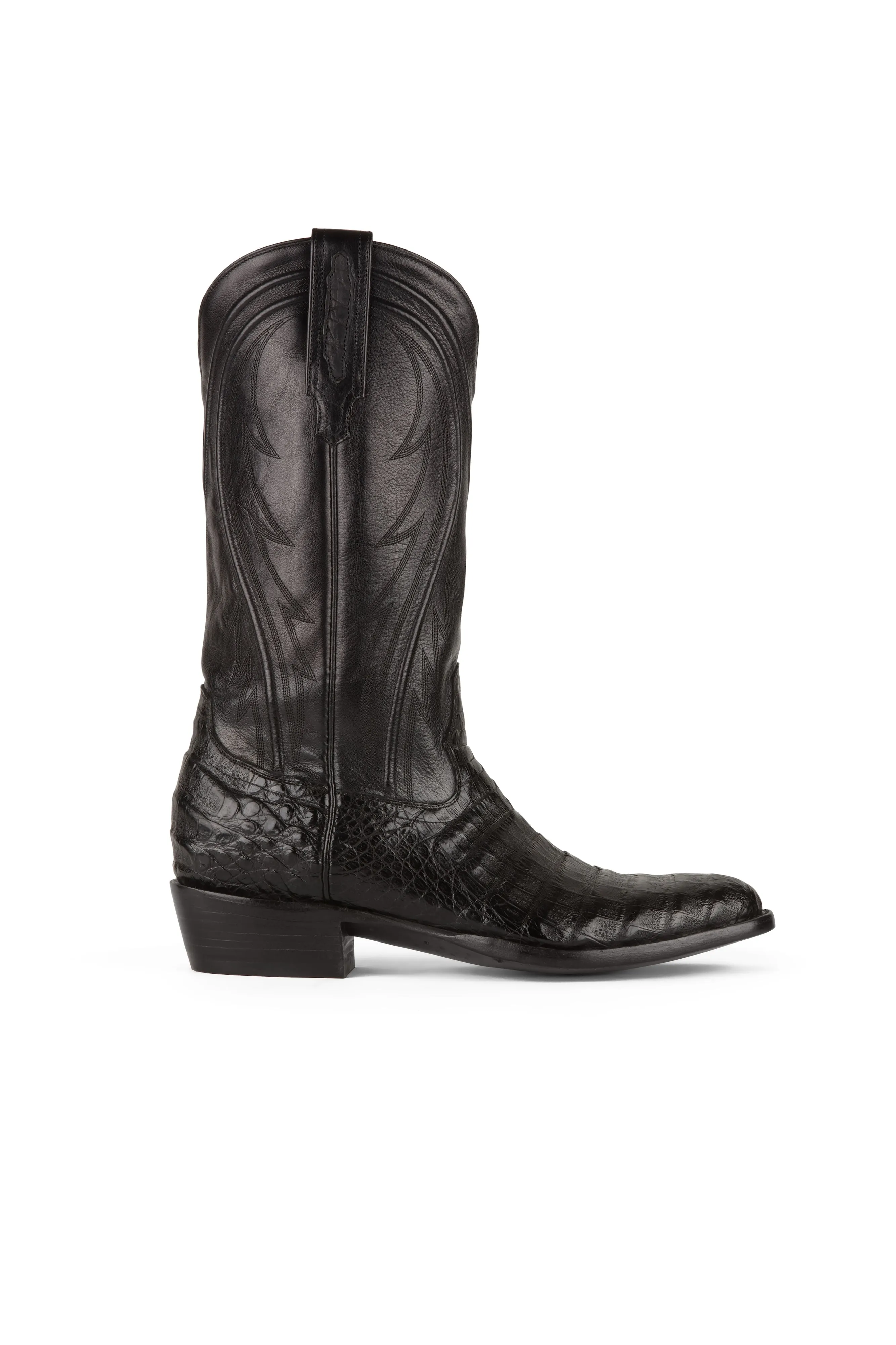 Allens Brand - James - Round Toe  - Black Caiman