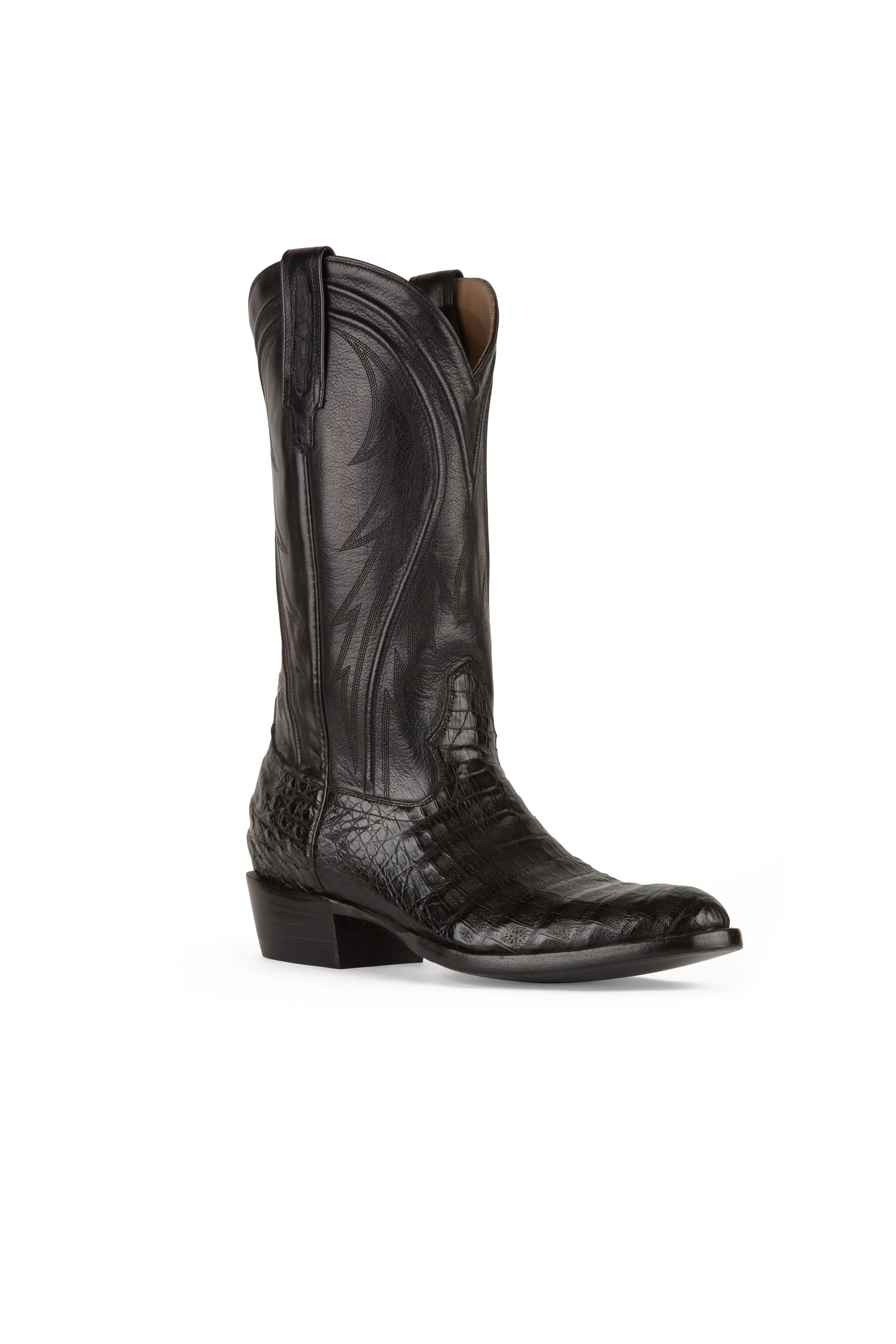 Allens Brand - James - Round Toe  - Black Caiman