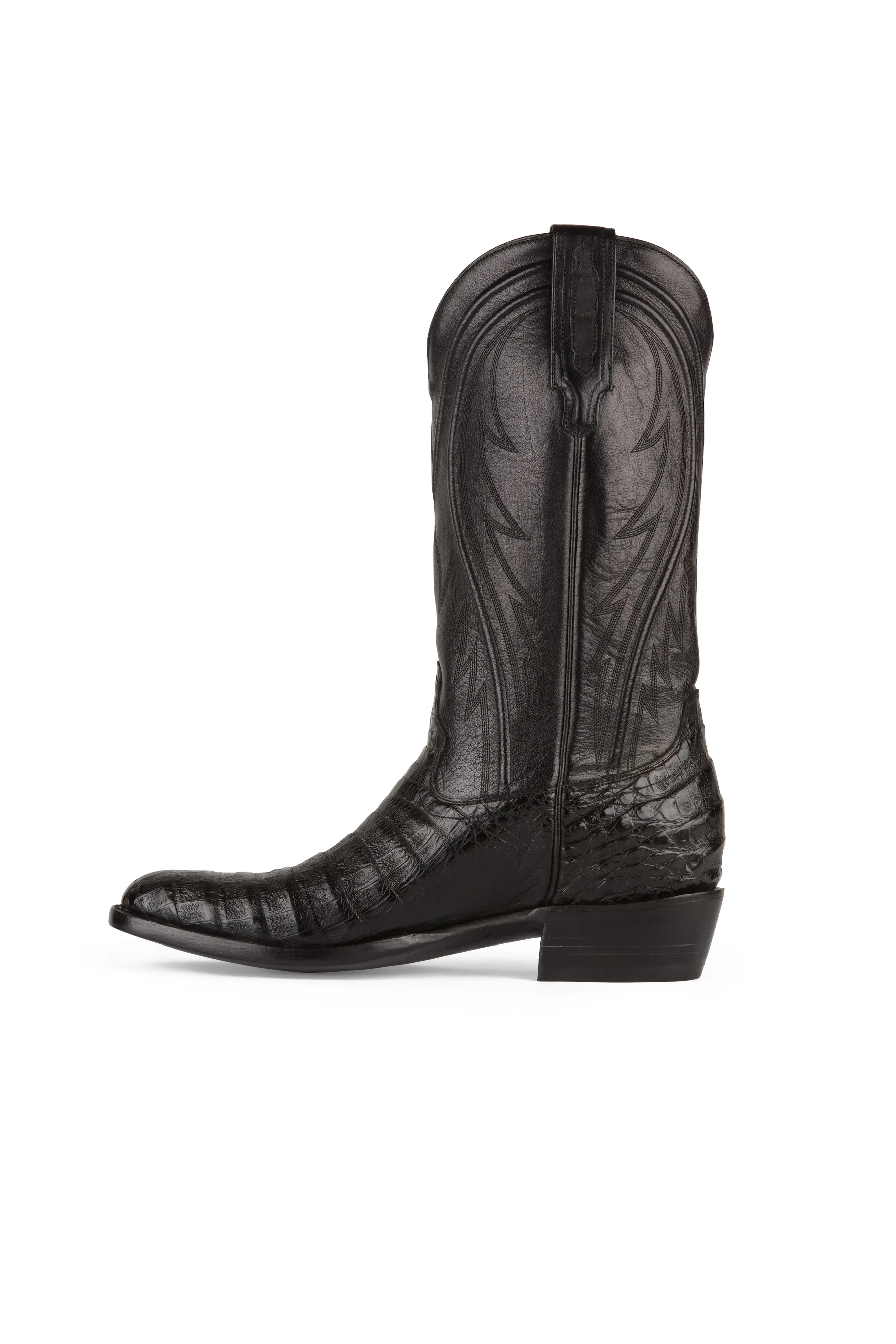 Allens Brand - James - Round Toe  - Black Caiman