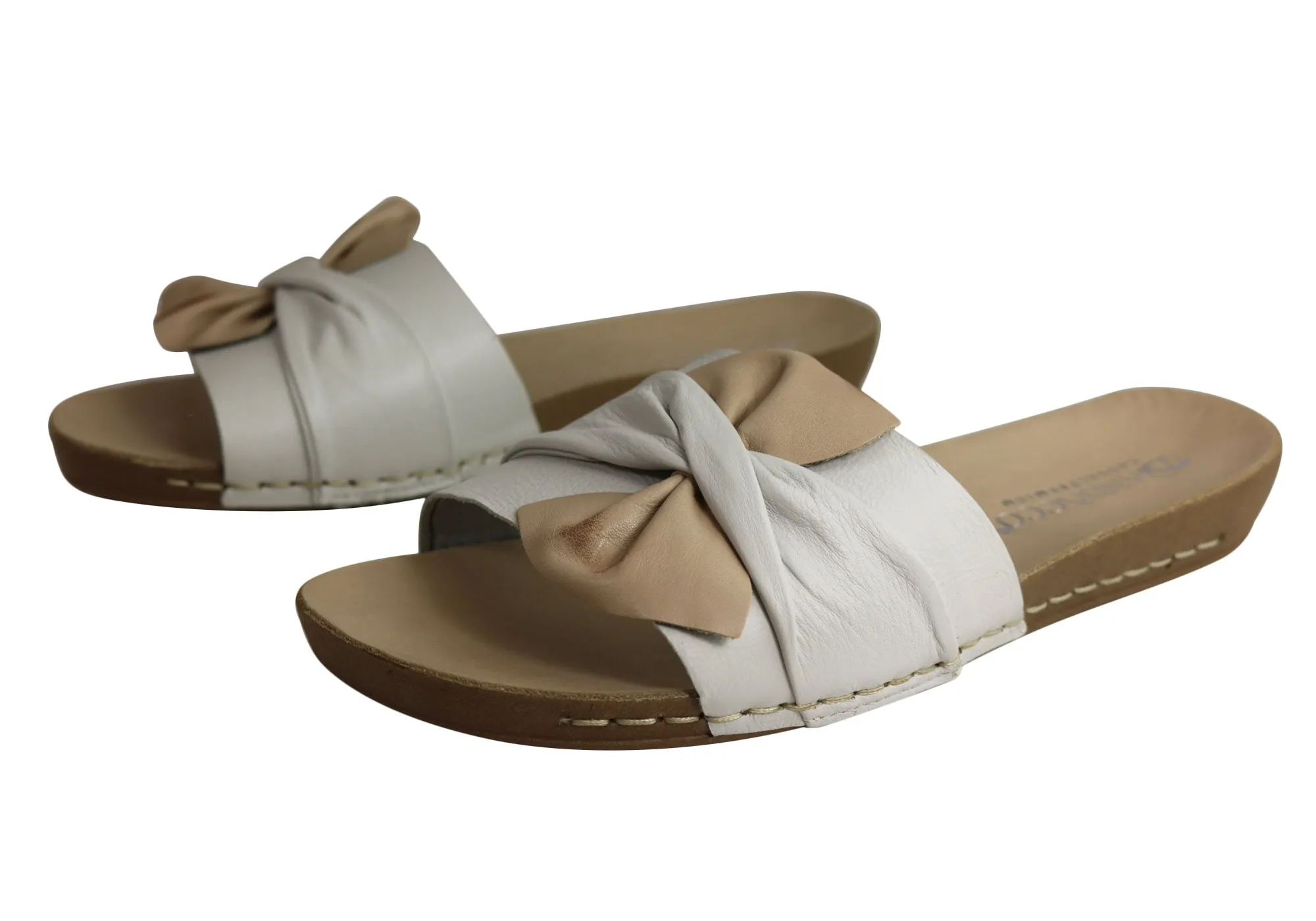 Andacco Maze Womens Comfortable Leather Slide Sandals Made In Brazil