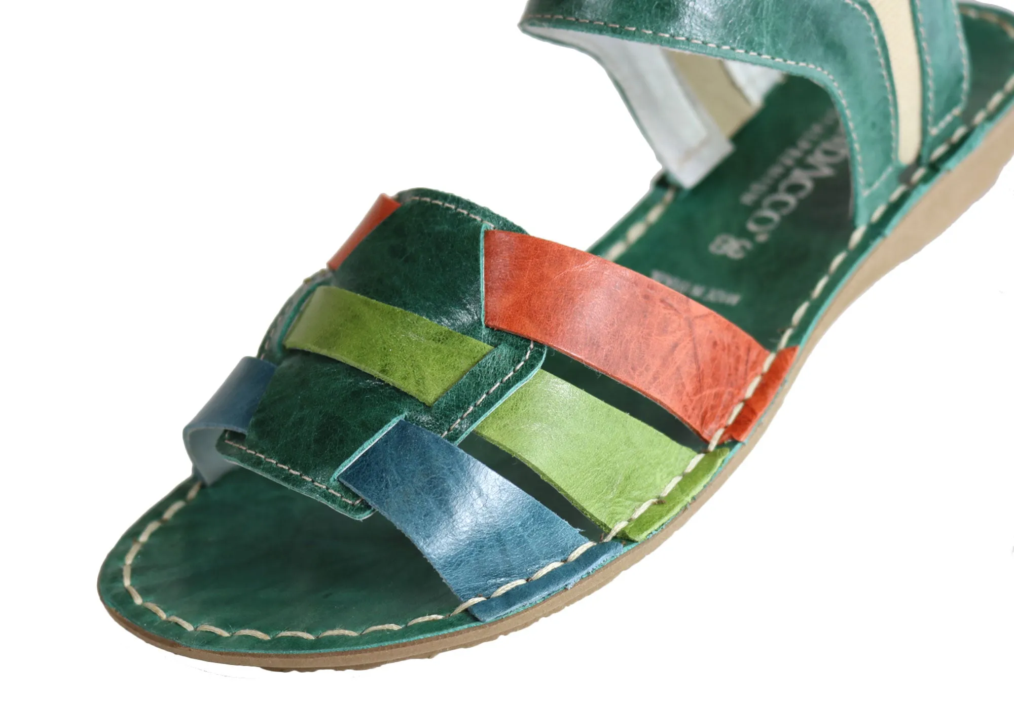 Andacco Mona Womens Comfortable Flat Leather Sandals Made In Brazil