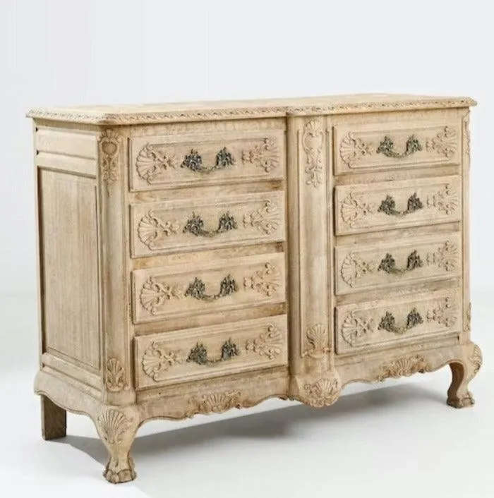 Antique Fleurette Carved Chest of Drawers, Circa 1900