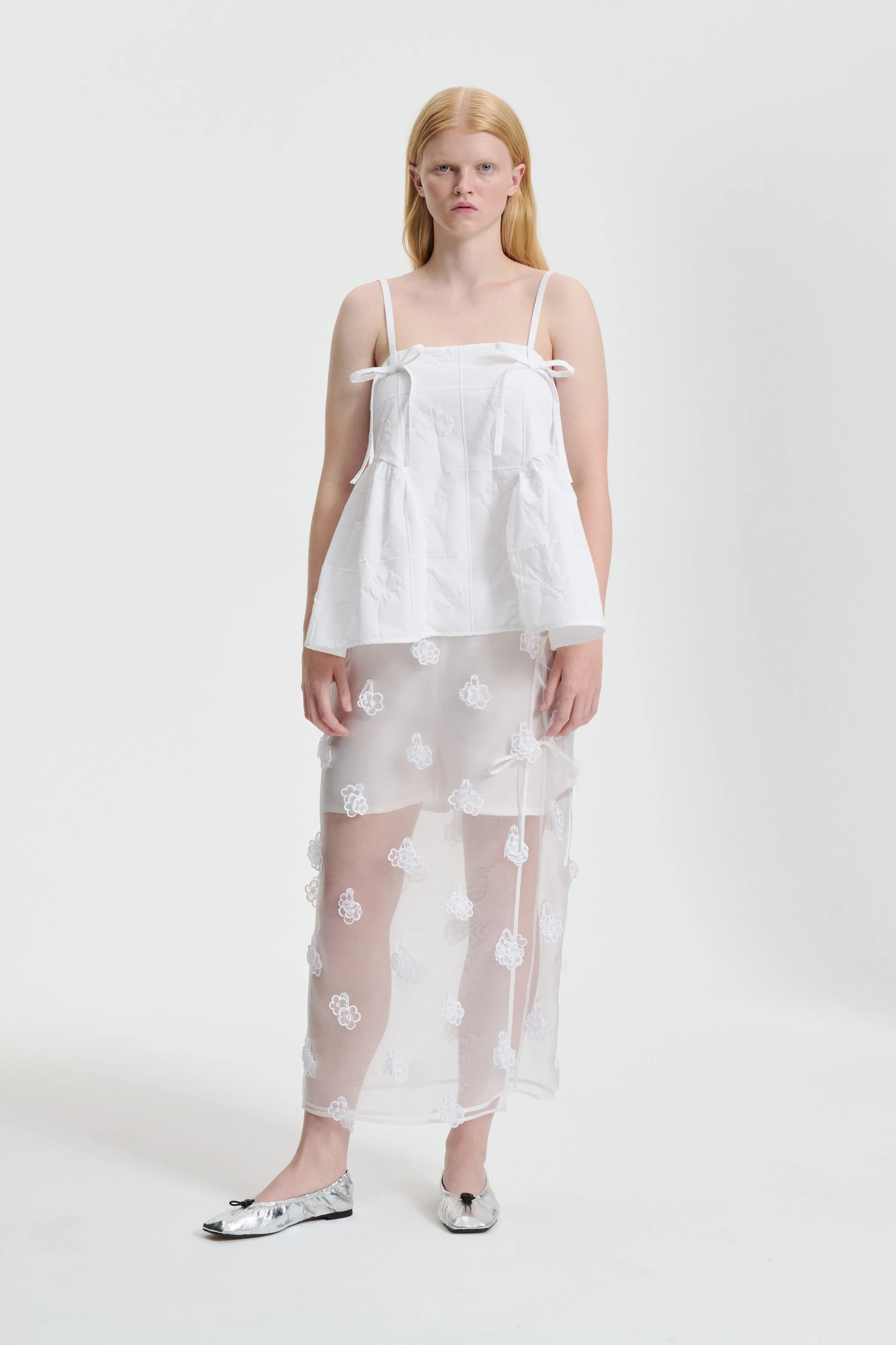 APRIL | SKIRT KIRI EMBROIDERY WHITE