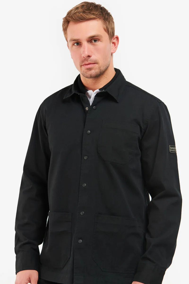 BARBOUR INTERNATIONAL COTTON PATCH OVERSHIRT BLACK