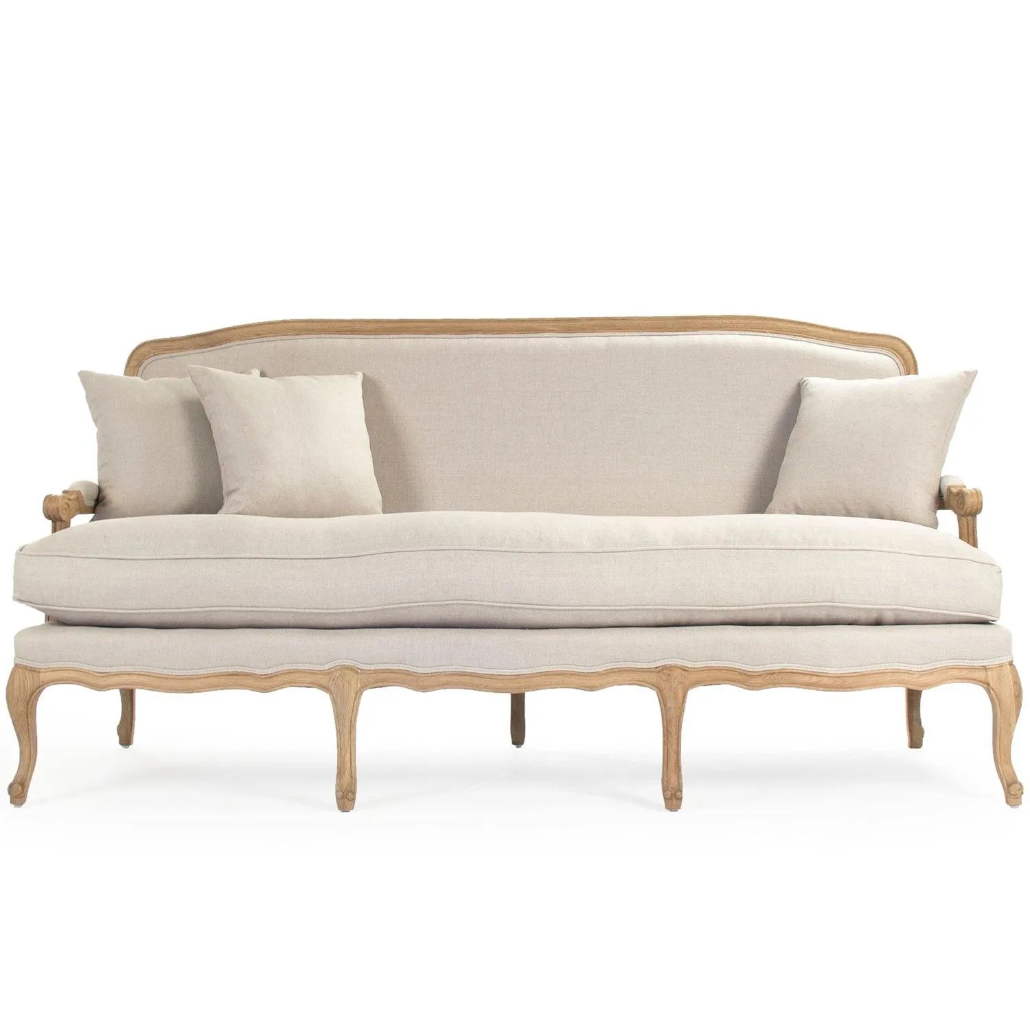 Bastille Linen French Cabriole Sofa