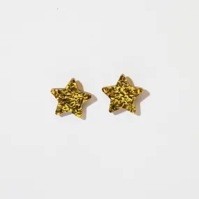 Big Star Stud Earrings - Gold Glitter