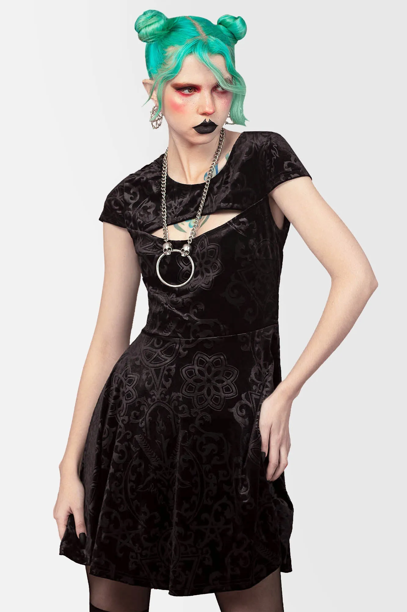 Blasphemia Keyhole Skater Dress