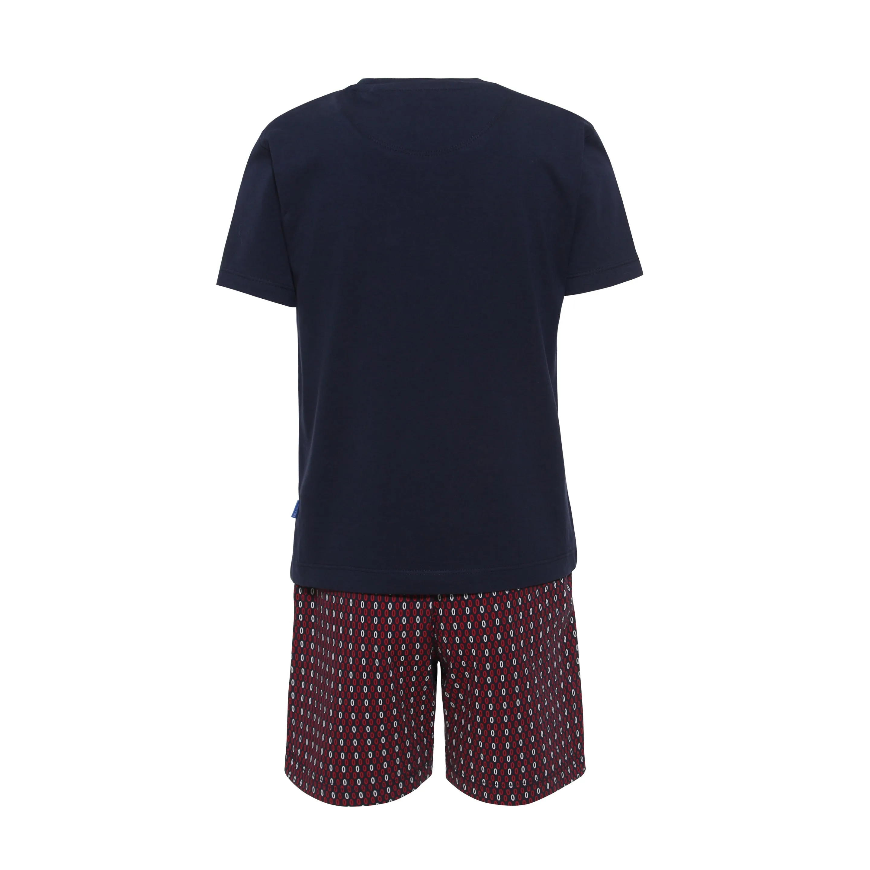 Boys Round neck short sleeve Solid top w/Oval Design print short pyjamas(bpj-50s)