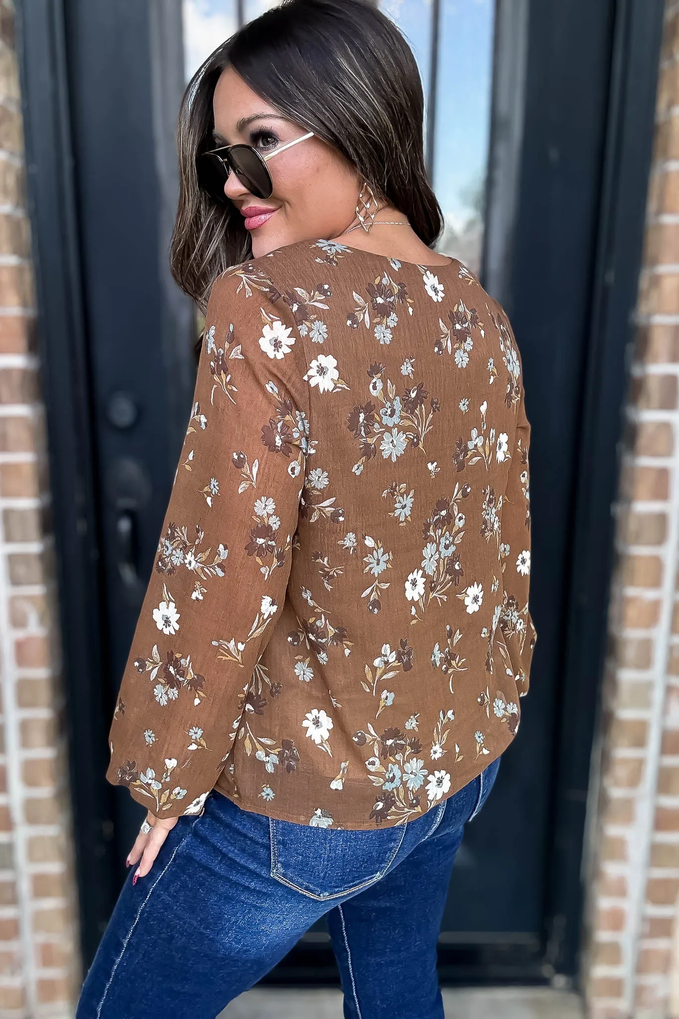 Brown Floral Top