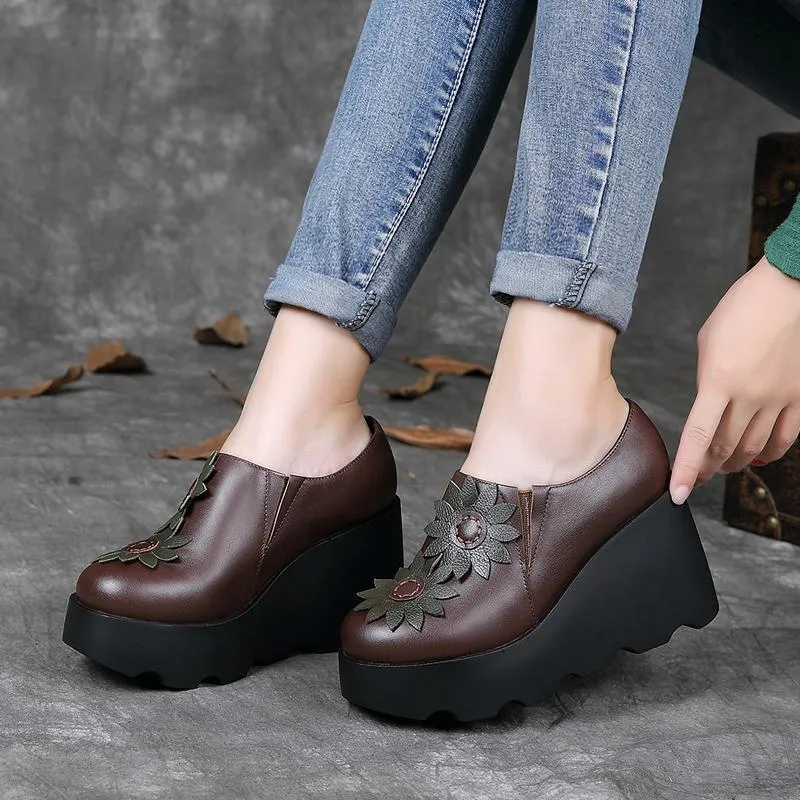 Casual Leather Comfortable Platform Shoes