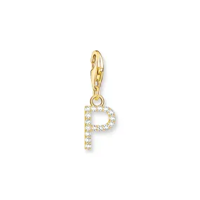 Charm Pendant letter P gold plated