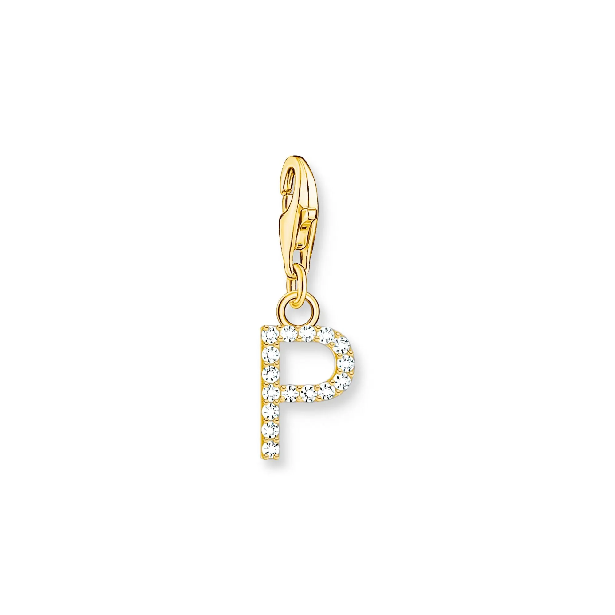 Charm Pendant letter P gold plated