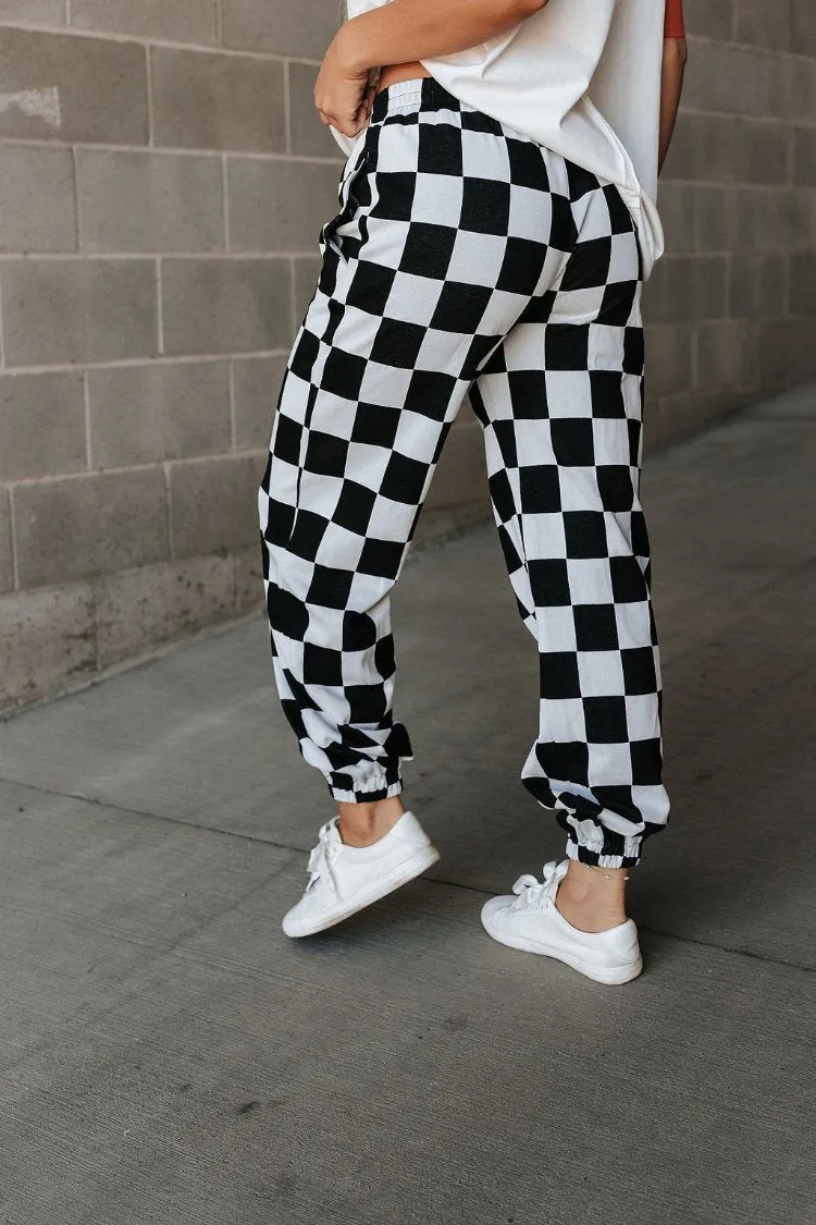 Checkered Joggers- Black Jack