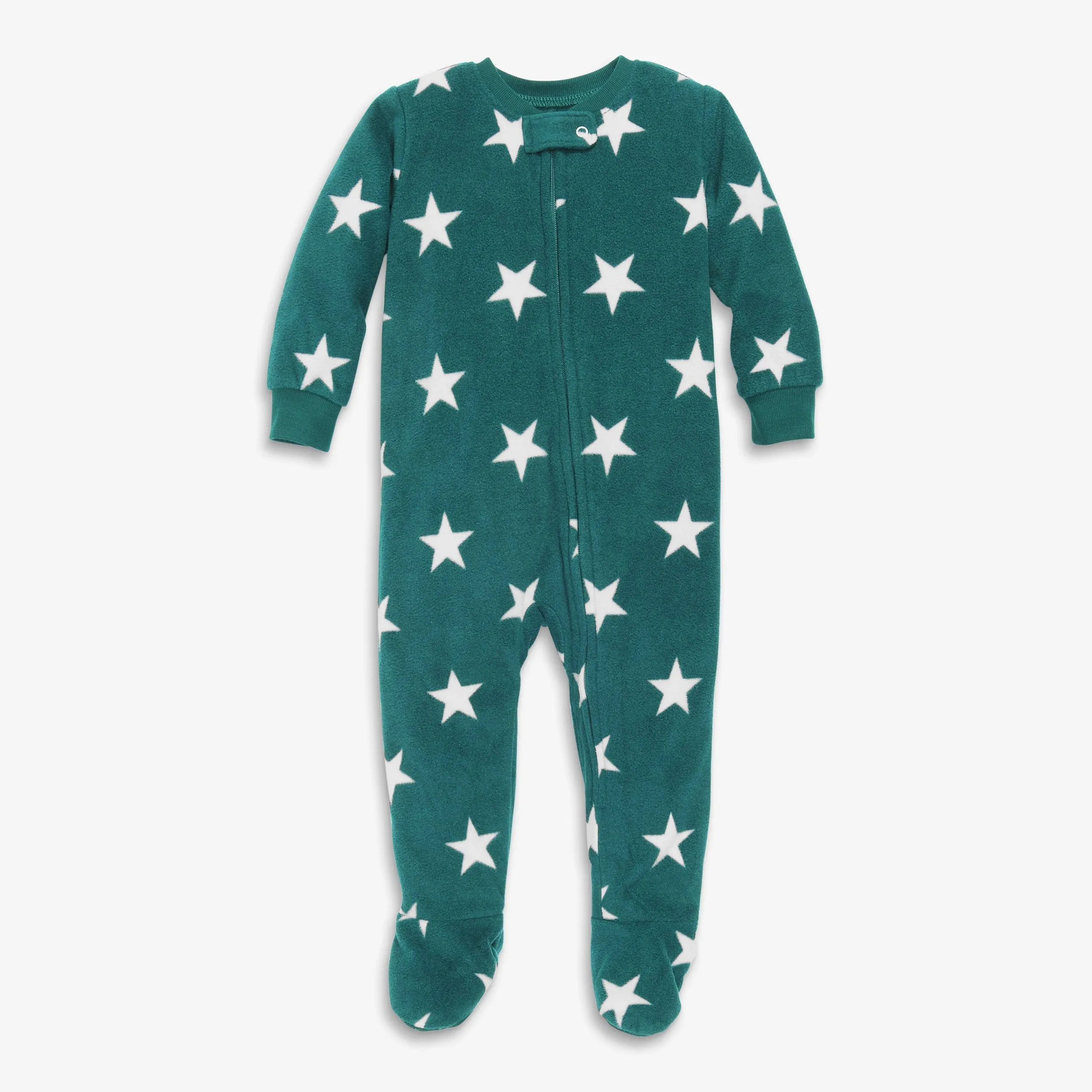 Clearance baby fleece zip footie in star