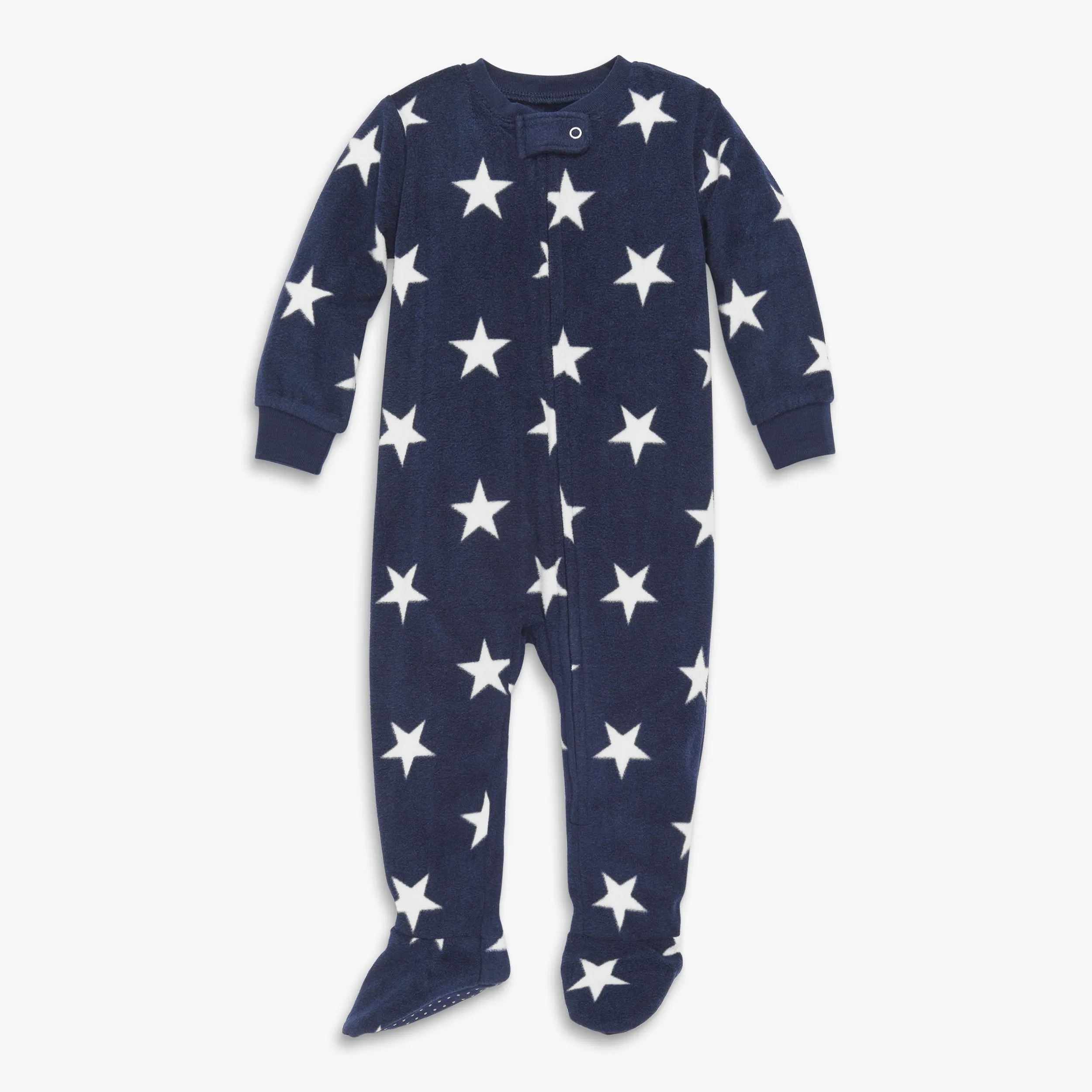 Clearance baby fleece zip footie in star