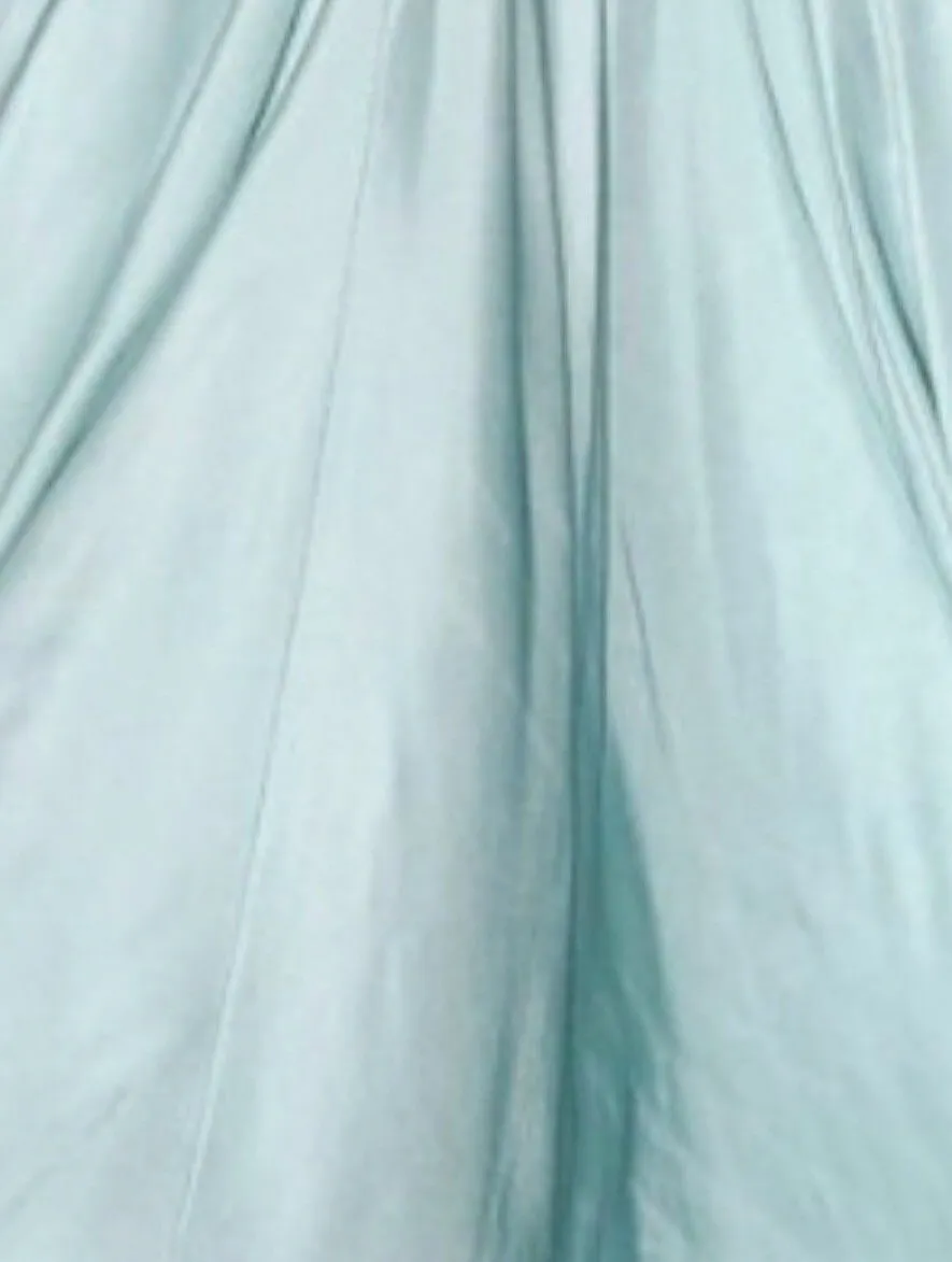 Close-Out Designer Runway 100% Silk Jersey Fabric - Light Turquoise Blue