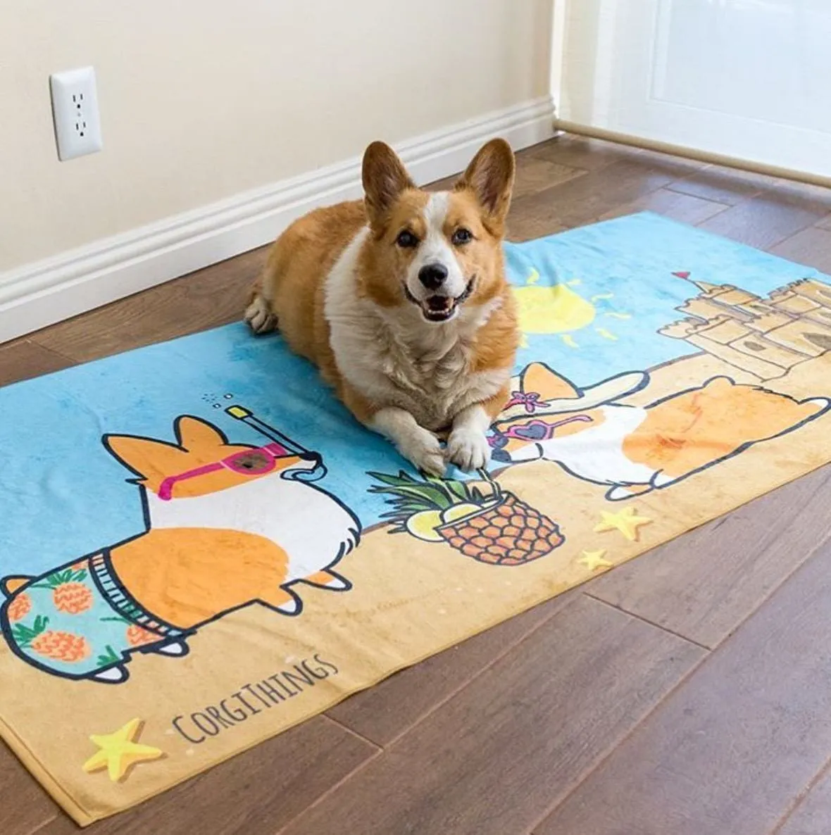 Corgi Beach Party Towel