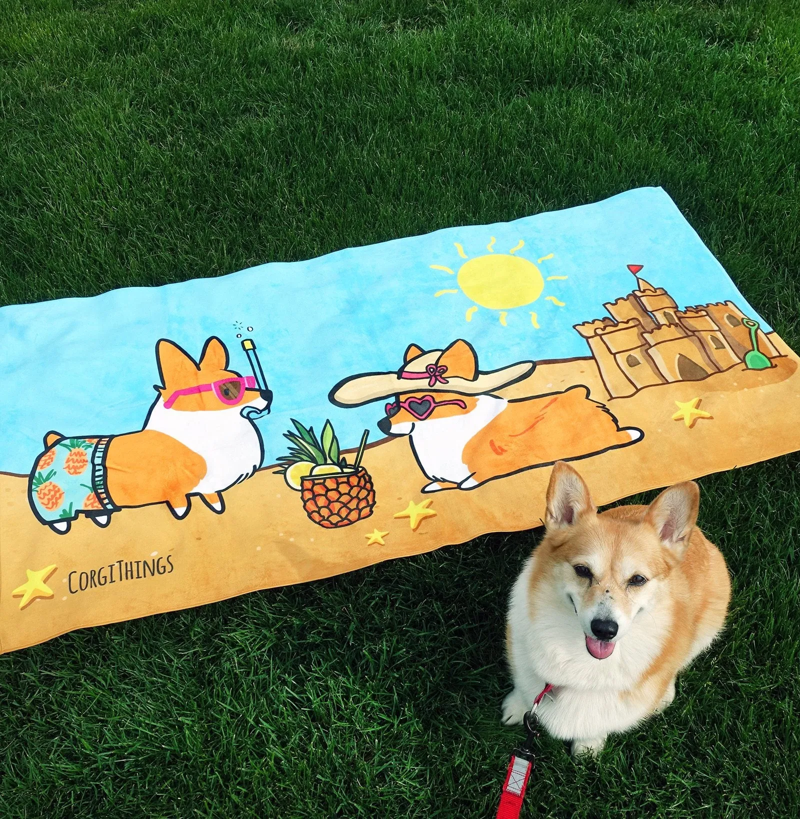 Corgi Beach Party Towel