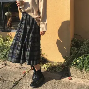 DressBetty - Vintage Wool Pleated Plaid Skirts