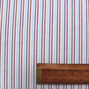 Dressmaking Cotton Seersucker Stripe - Red, White and Blue