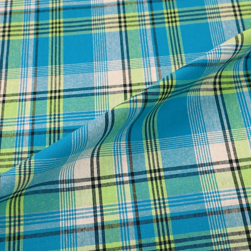 Dressmaking Madras Cotton Check - Blue - Emily