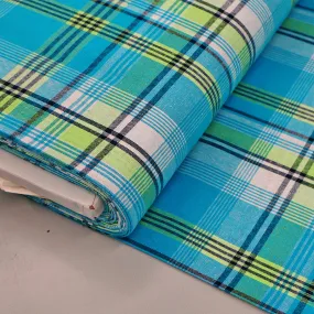 Dressmaking Madras Cotton Check - Blue - Emily