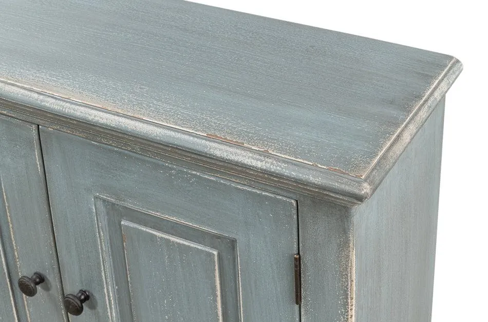 Extra Long Blue Grey Farmhouse Credenza