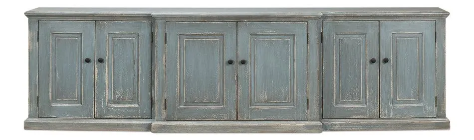 Extra Long Blue Grey Farmhouse Credenza