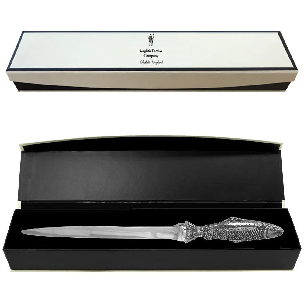 Fishing Trout Pewter Letter Opener Knife