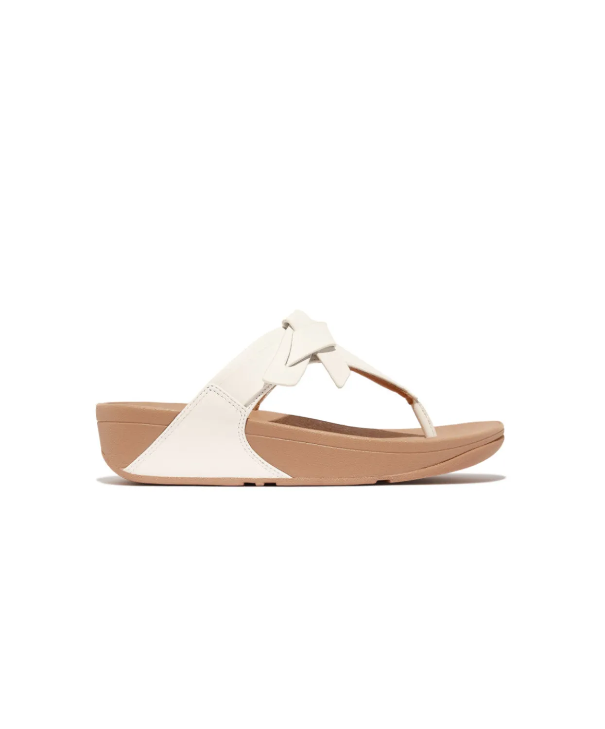 Fitflop Lulu Folded Knot Leather Toe-Post Sandals Urban White