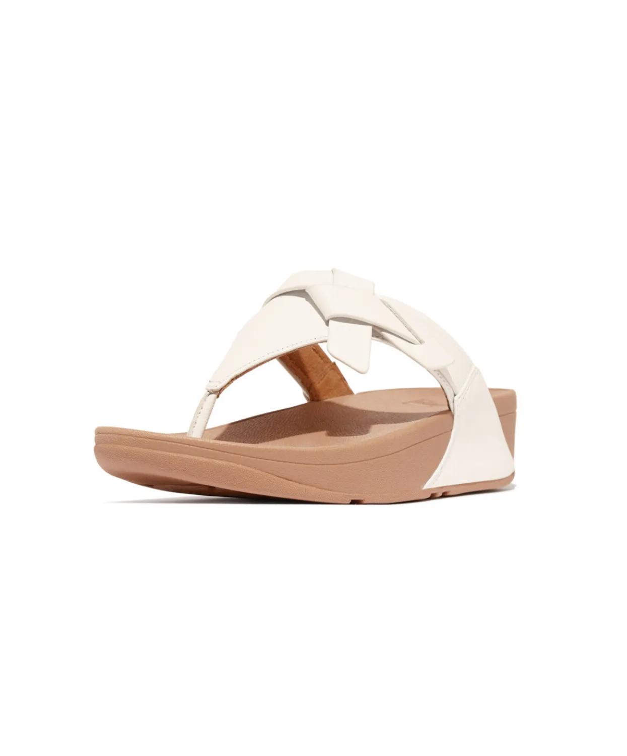 Fitflop Lulu Folded Knot Leather Toe-Post Sandals Urban White