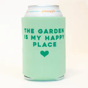 gardening can coolie, the garden is my happy place, drink holder for gardening, gift for gardener