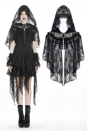 Gothic gorgeous lace hooded cape BW061