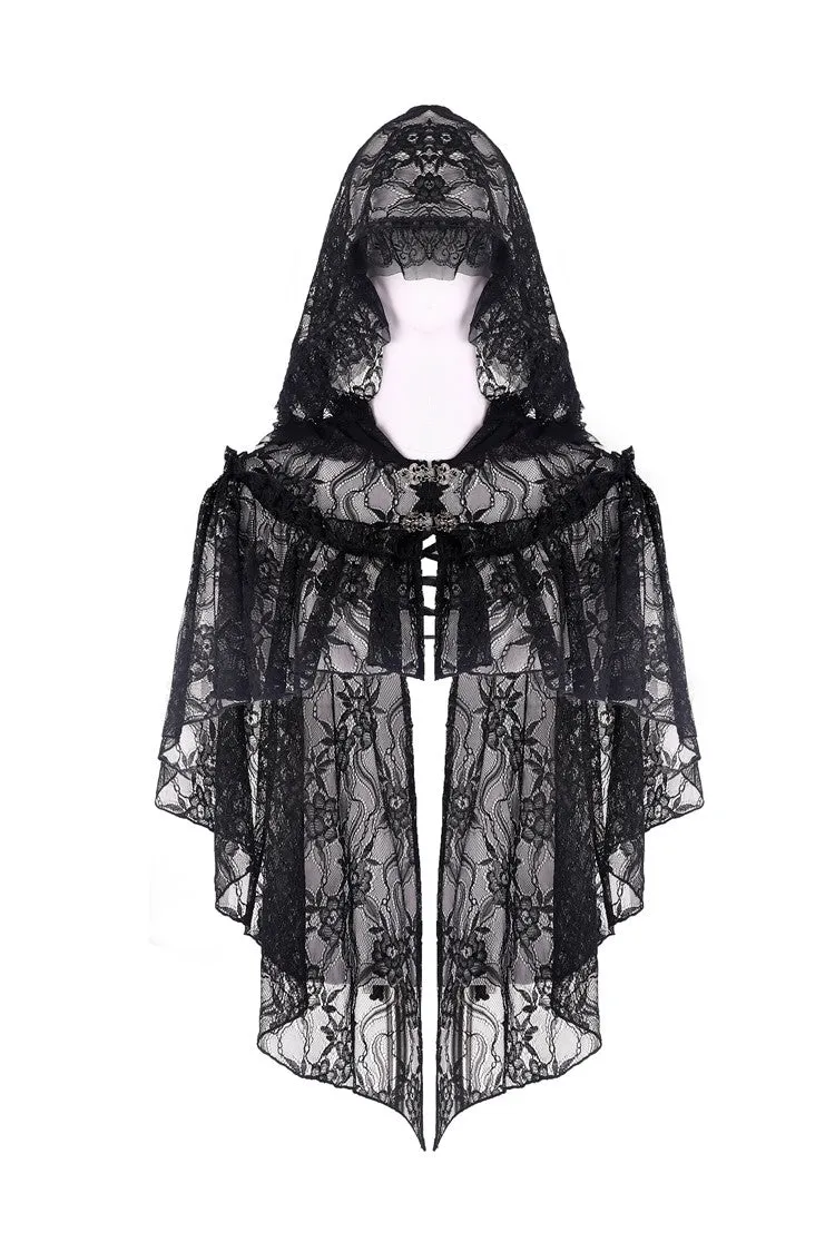 Gothic gorgeous lace hooded cape BW061