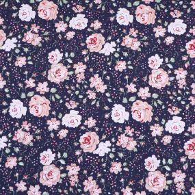 Great Value - Wide Width Floral Cotton - Navy - Belinda