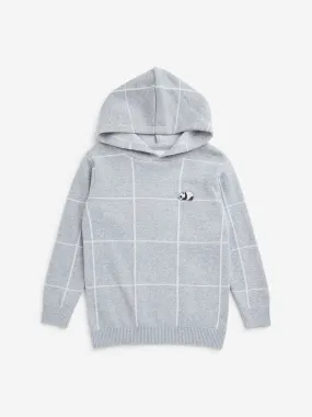 HOP Kids Grey Checkered Hoodie