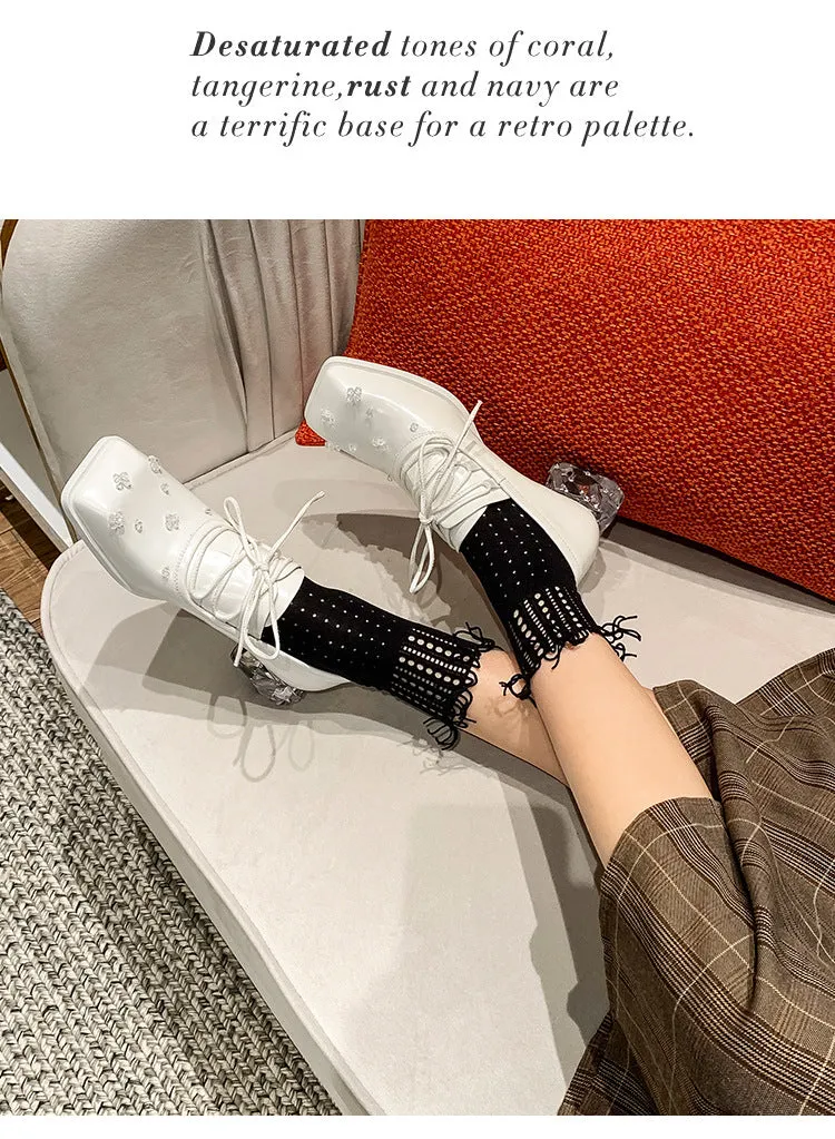 Japanned Leather crystal pumps woman british square toe small leather shoes diamond high heels shoes women lace up oxfords