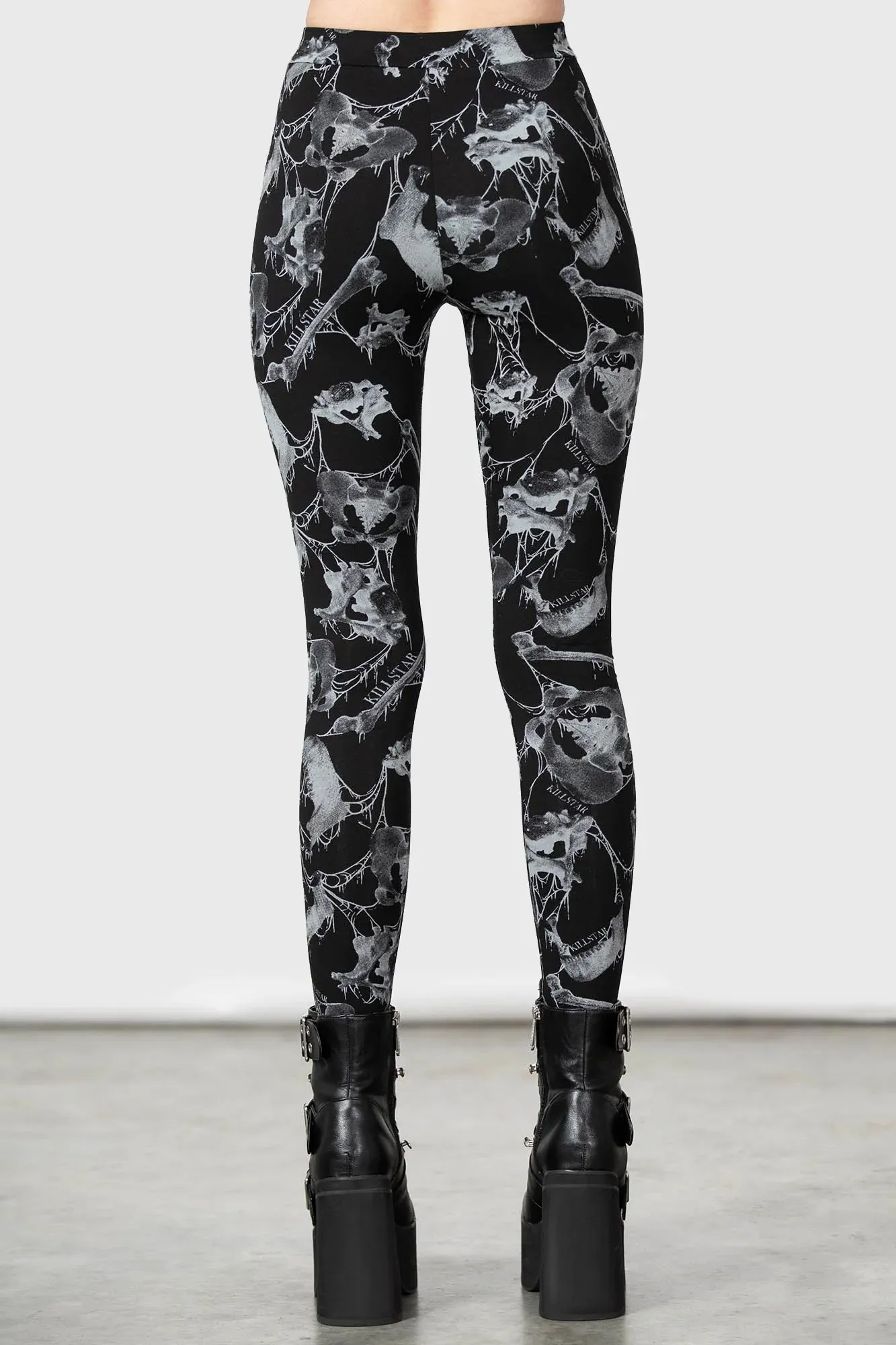 Killstar Mandeble Printed Leggings Bones