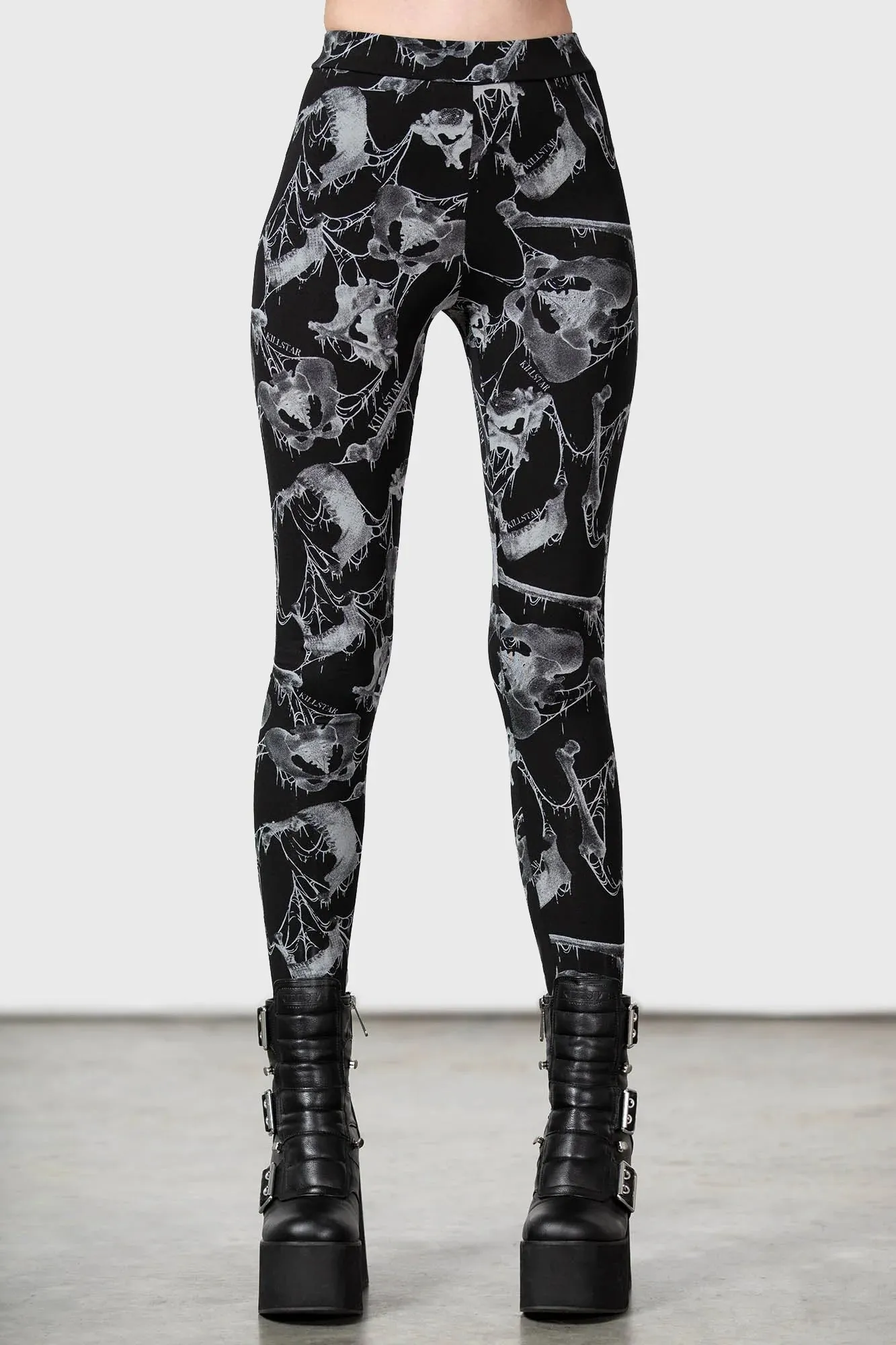 Killstar Mandeble Printed Leggings Bones