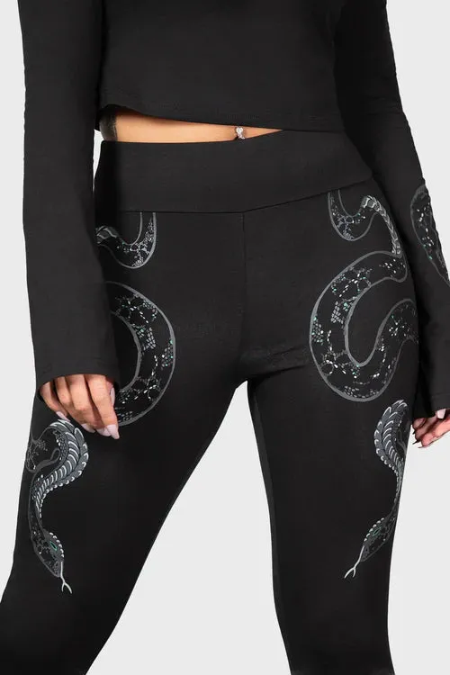 Killstar Slitherina Printed Leggings Snakes