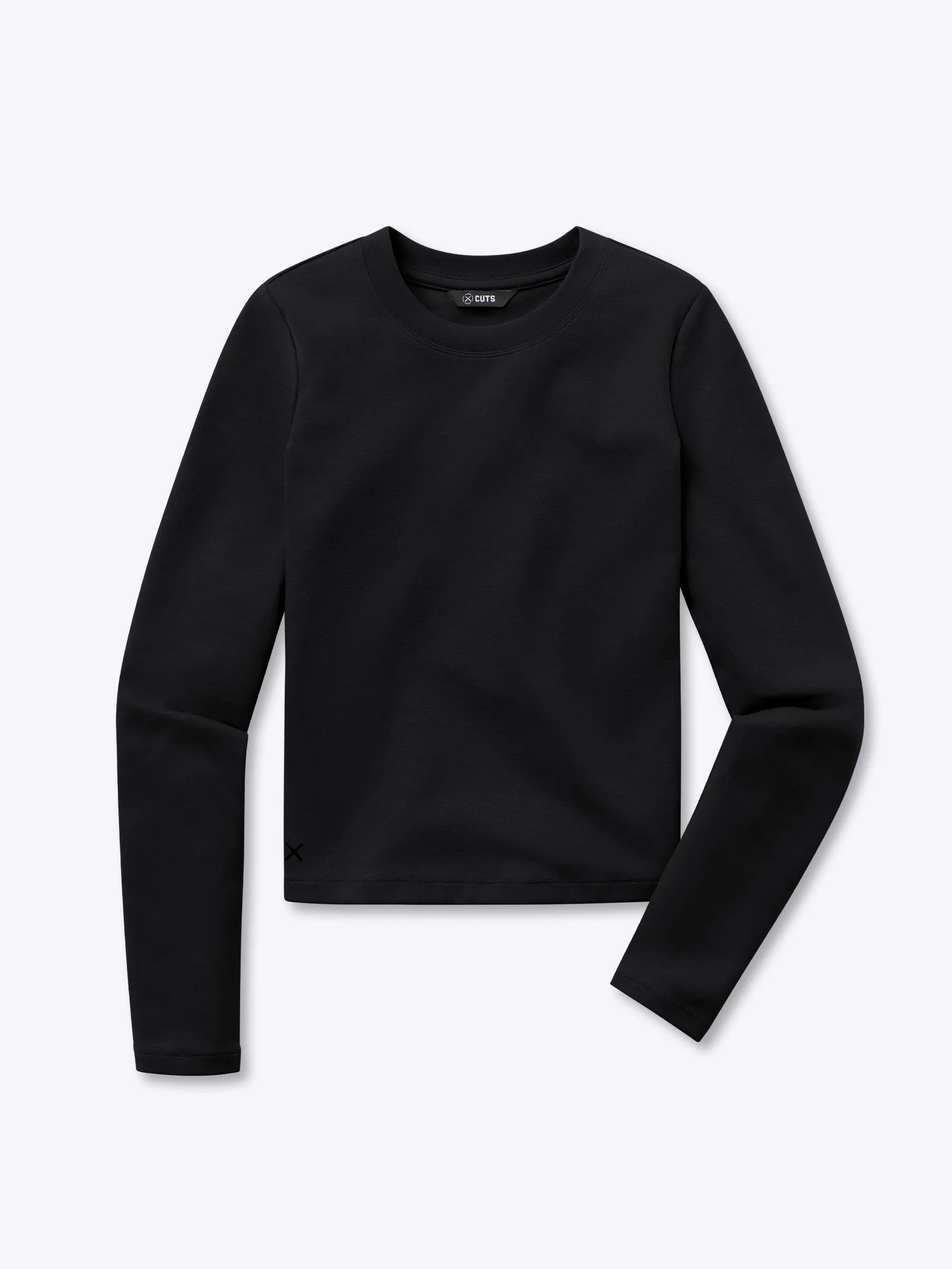 Long Sleeve Tomboy Tee | Black Slim-fit Tomboy™ Cotton