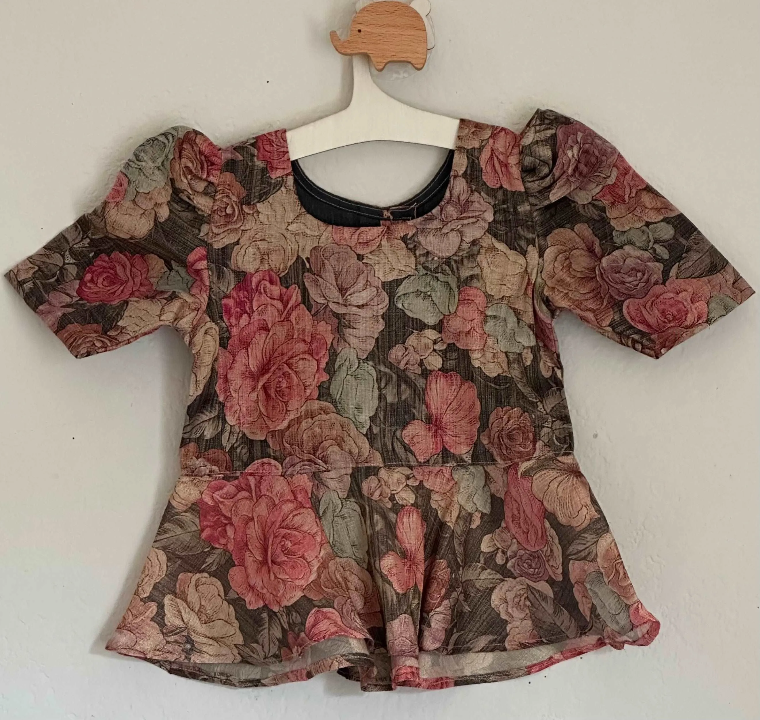 Lovely Floral Peplum Top and Tissue Pleated Skirt | 5-6 Yrs