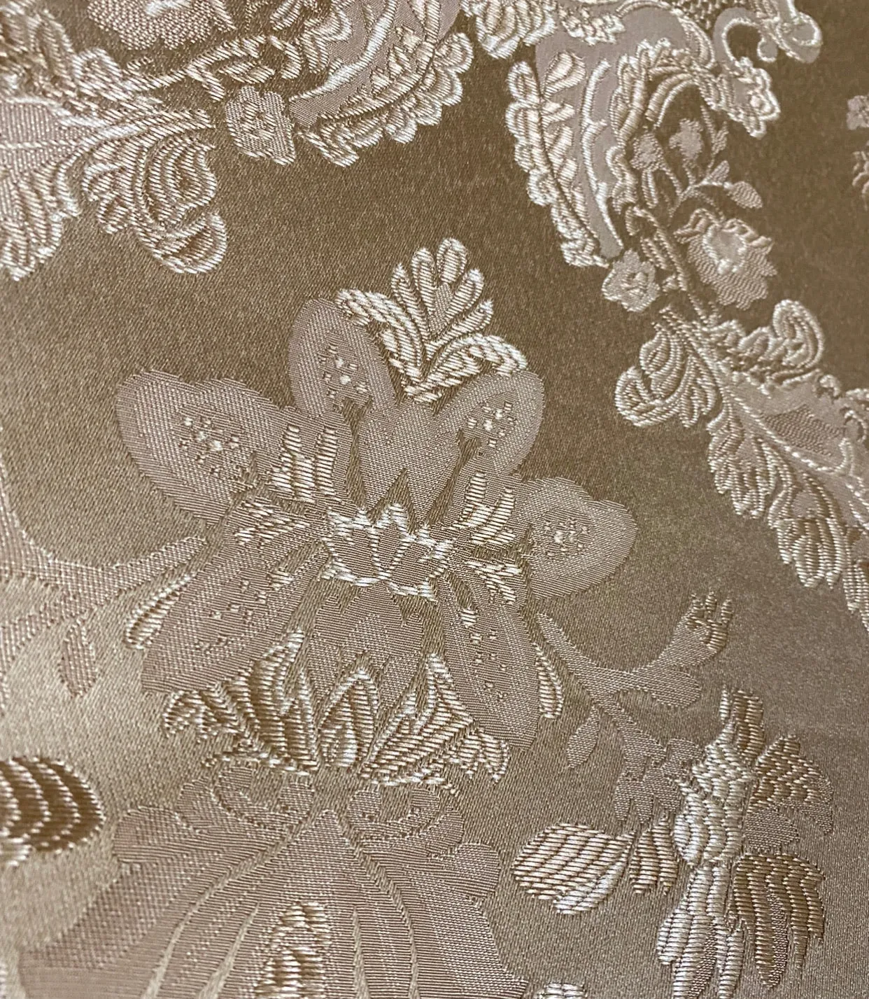 Lucas Satin Medallion Jacquard Gold Fabric