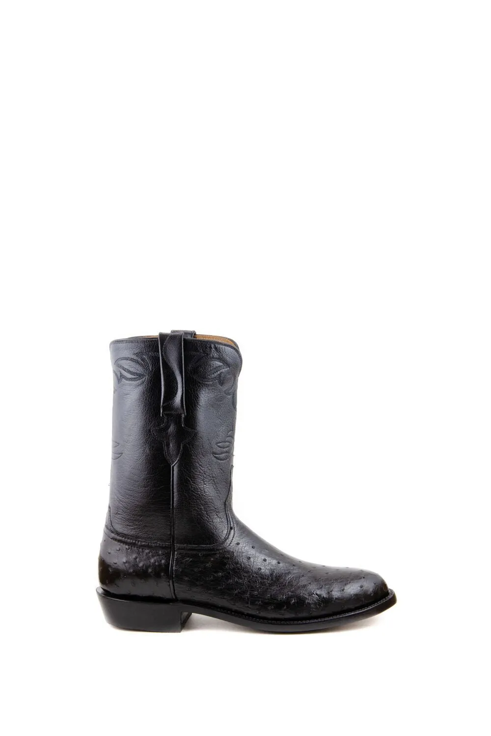 Lucchese Classics - Smooth Ostrich - Roper - Black