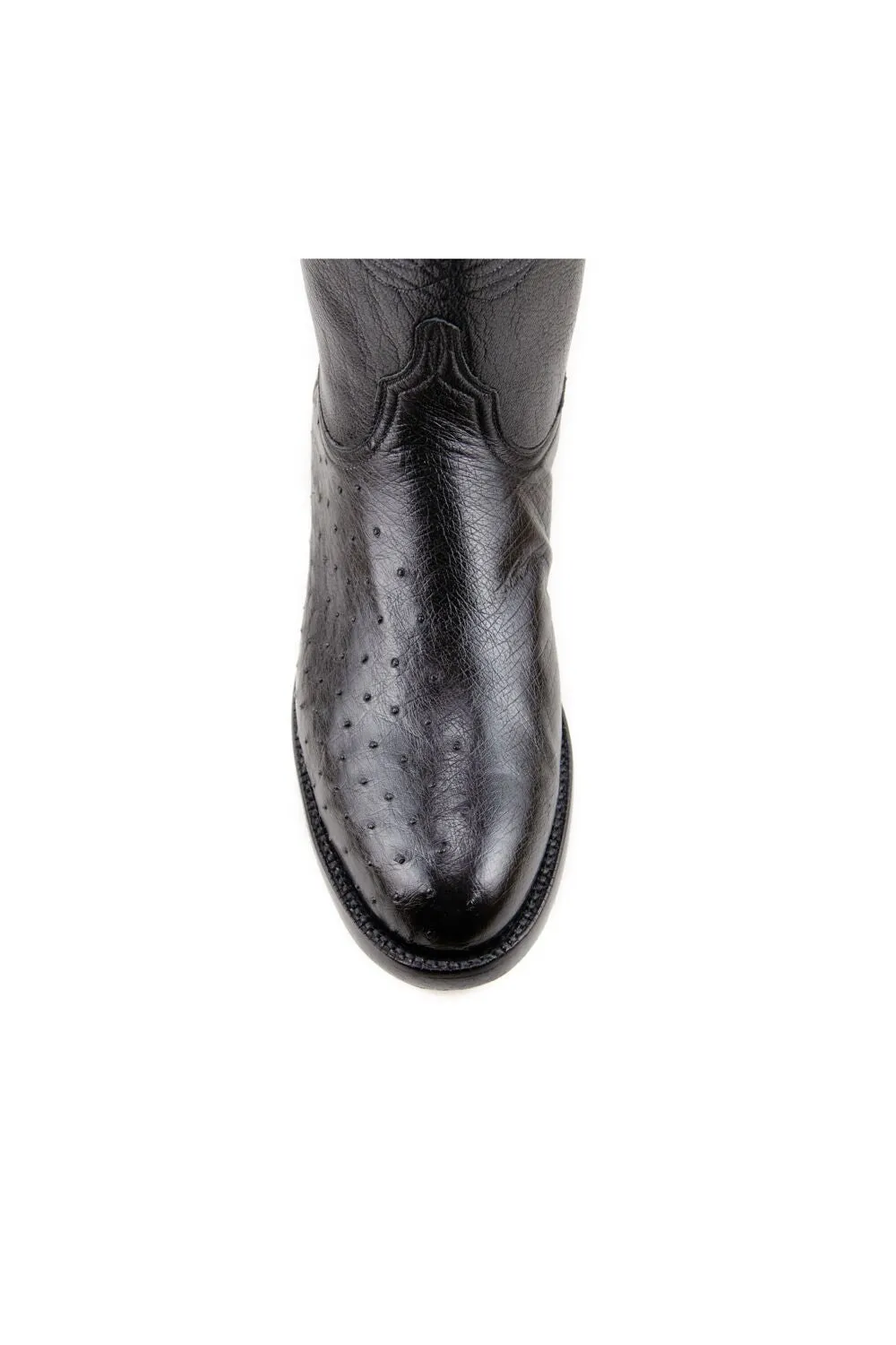 Lucchese Classics - Smooth Ostrich - Roper - Black