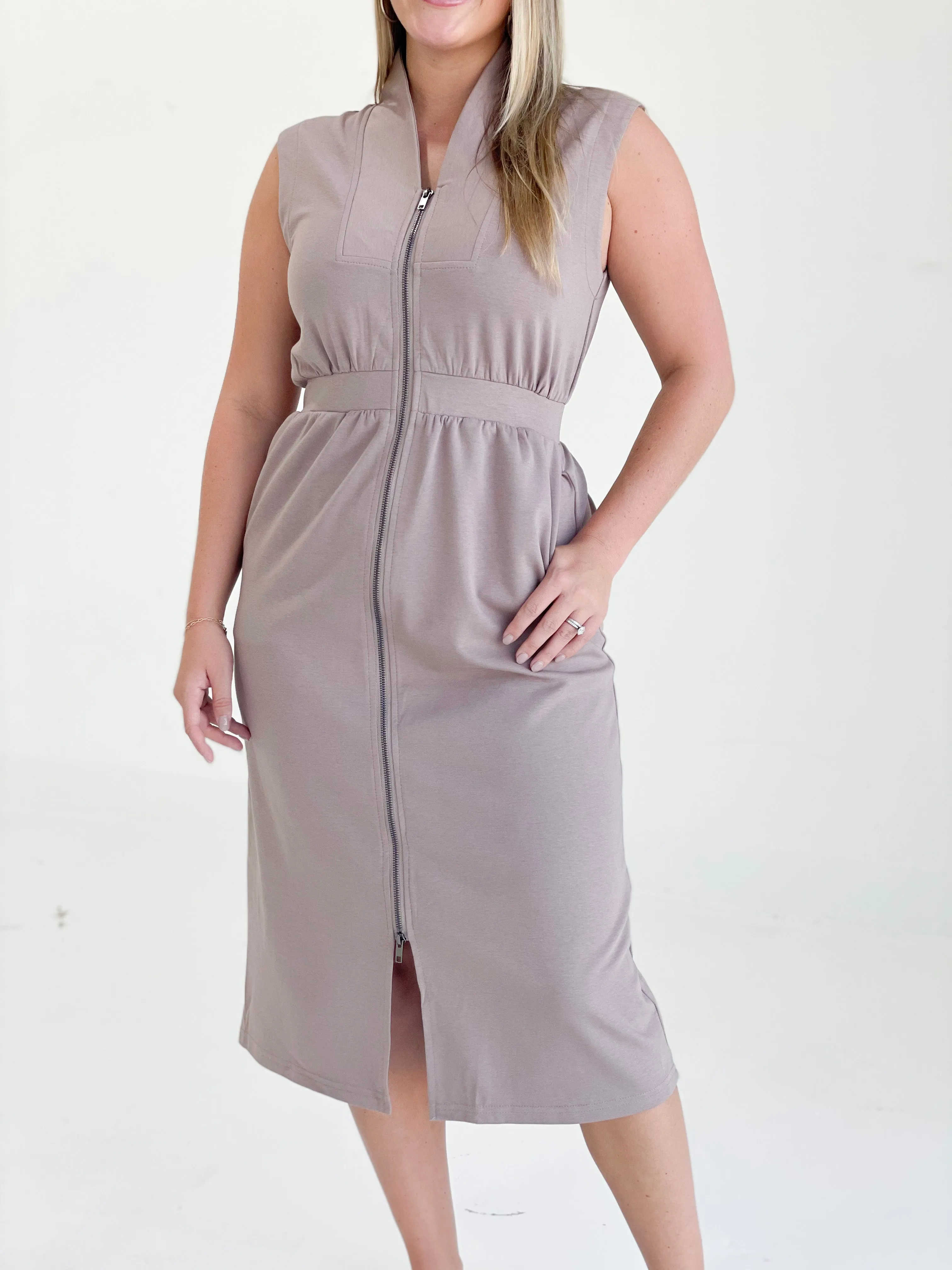 Matrix Midi Dress - Mocha