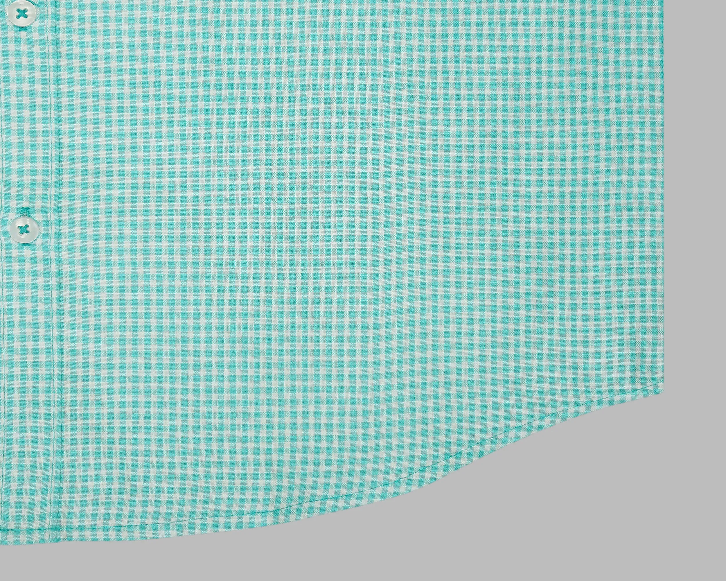 Men's 100% Cotton Checkered Half Sleeves Shirt (Sea Green)