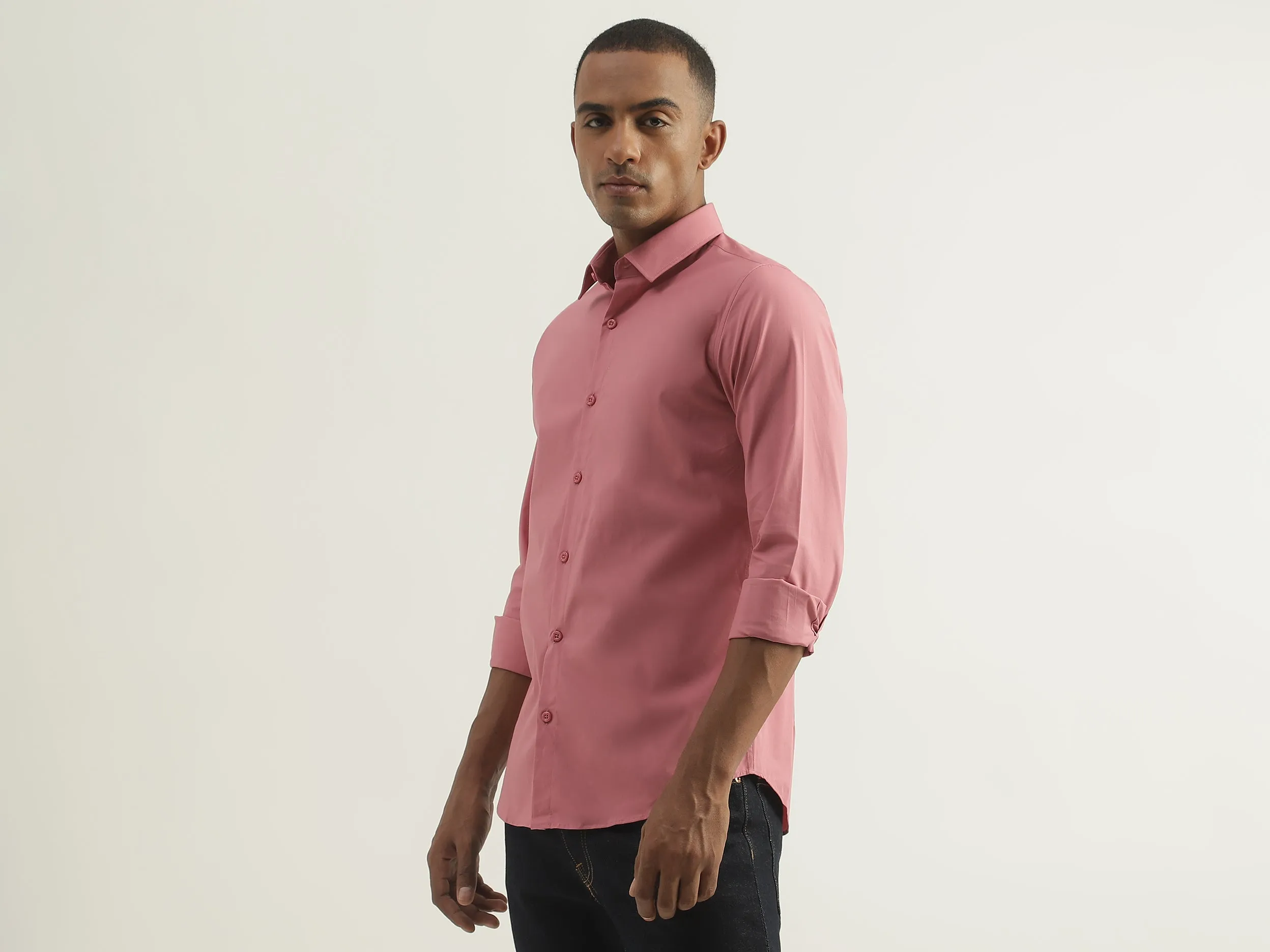 Mens Slim Fit Solid Shirt